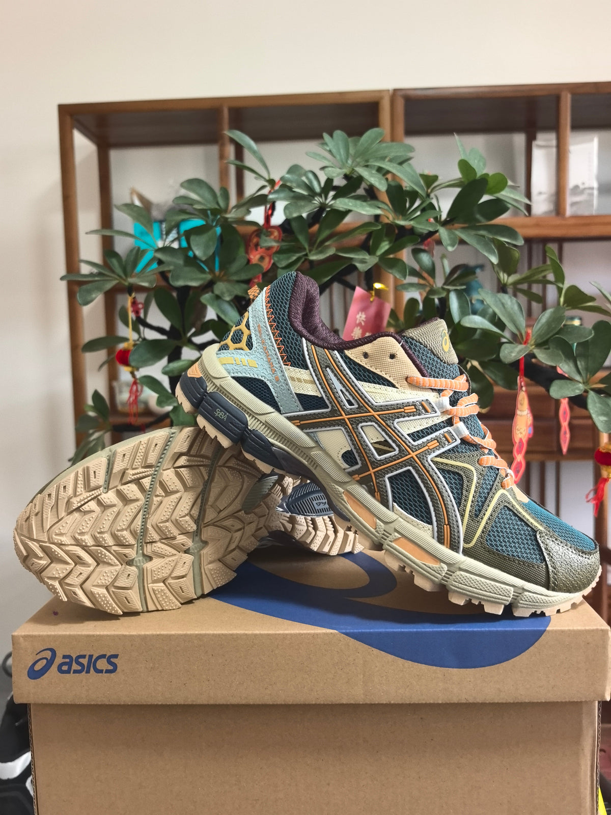 ASICS GEL-Kayano 14 K5 Sneakers in Blue and Brown - product image from the listing.