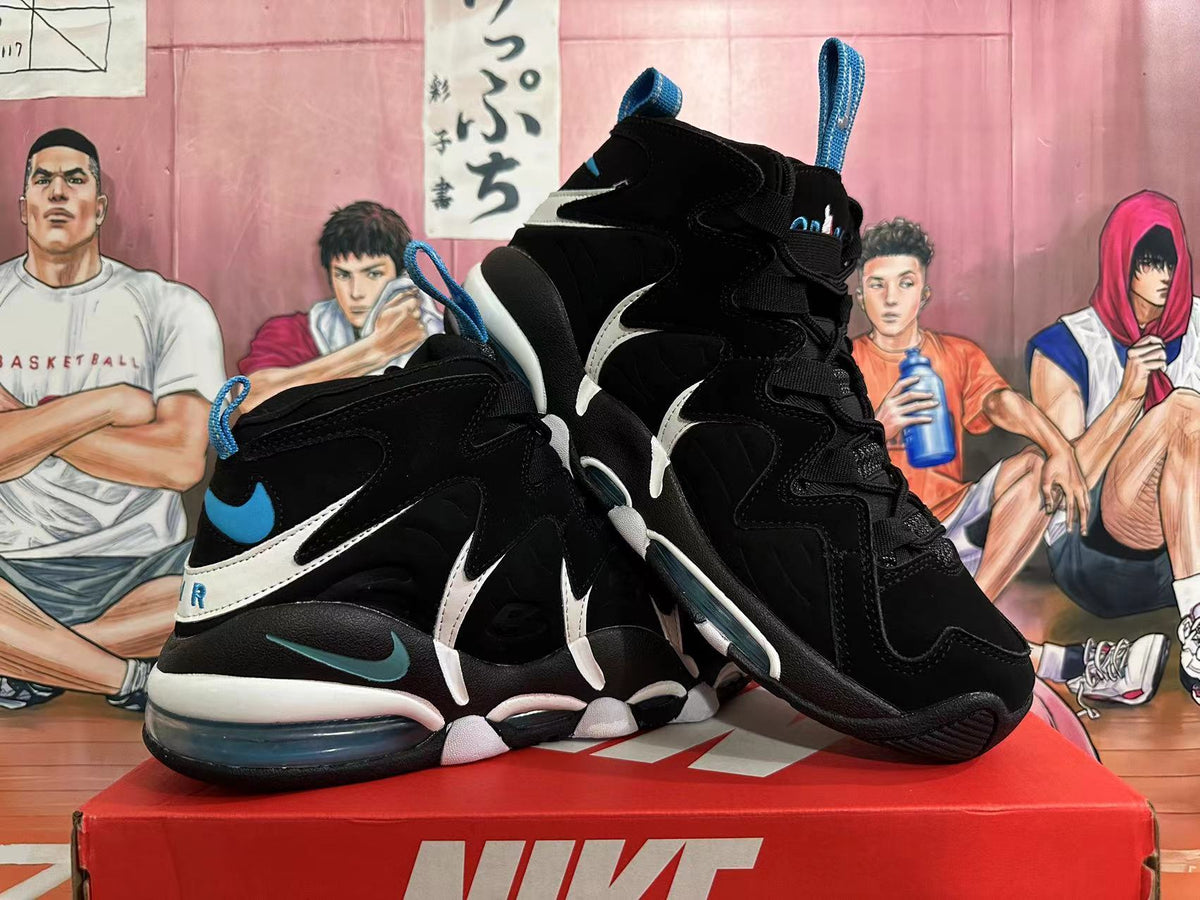 Nike Air Max Uptempo 95 Basketball Shoes in Black Blue - product image from the listing.