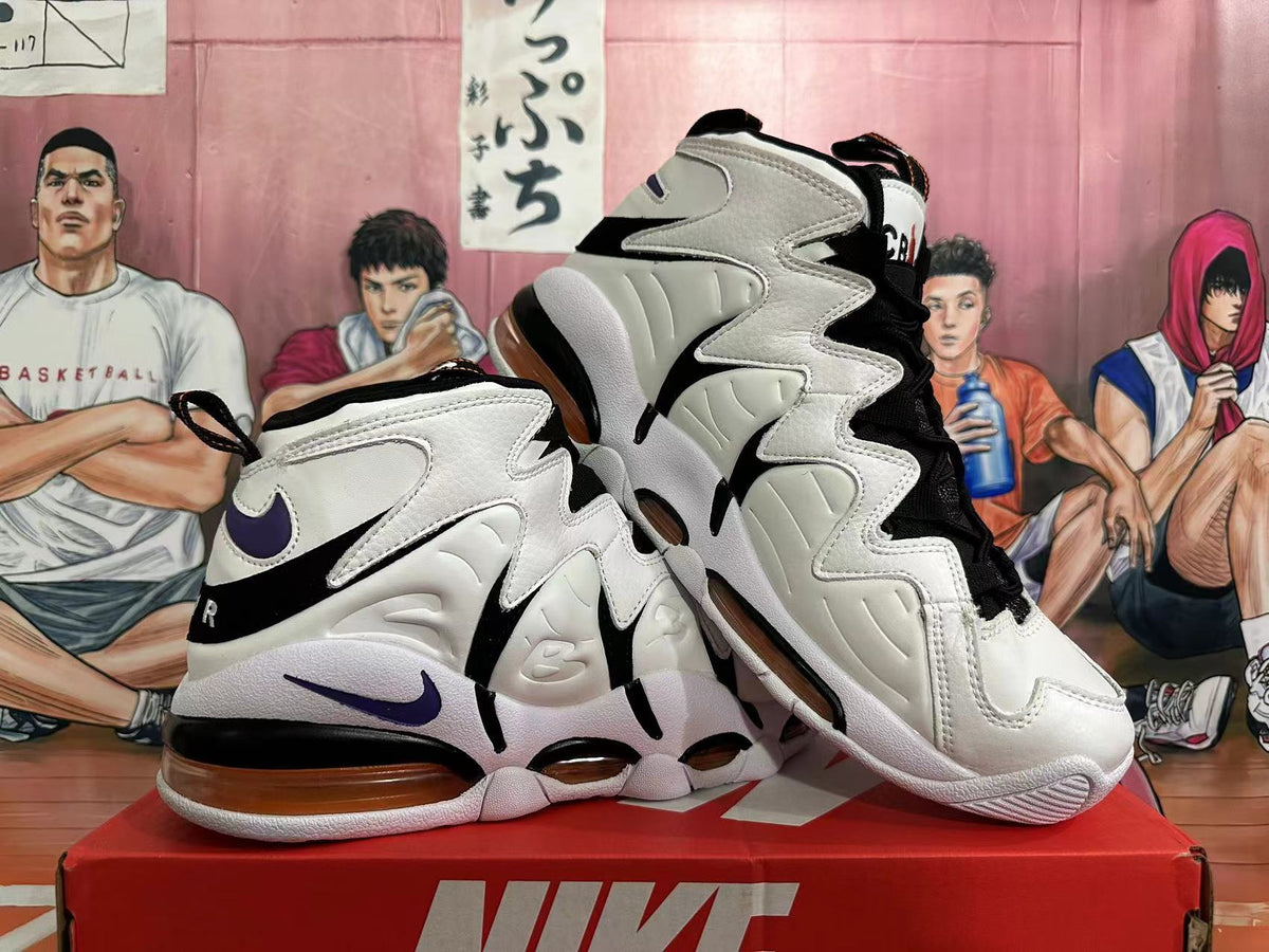 Nike Air More Uptempo Basketball Sneakers in White Black - product image from the listing.
