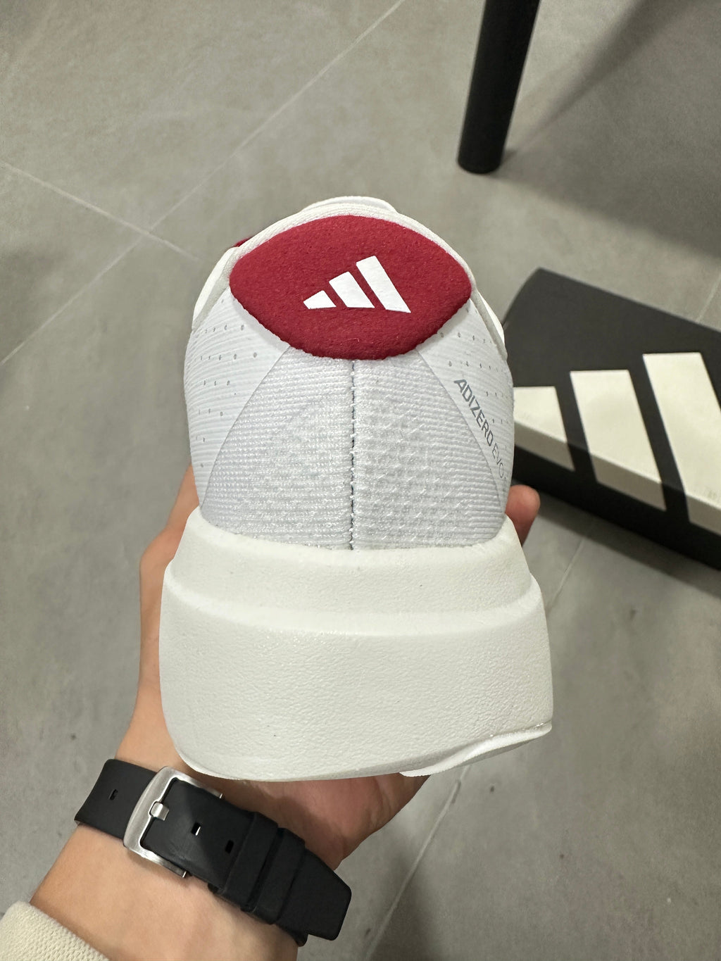 adidas Adizero Lightstrike Pro Running Shoes in White Red JQ4576 - product image from the listing.
