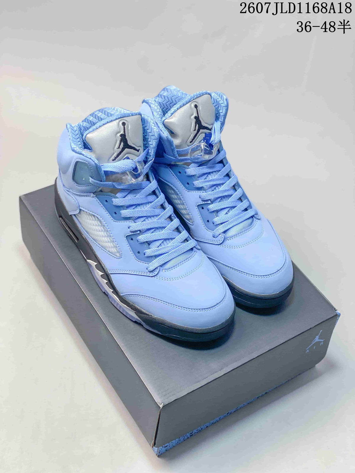 Air Jordan 5 UNC High-Top Sneakers in Blue - product image from the listing.