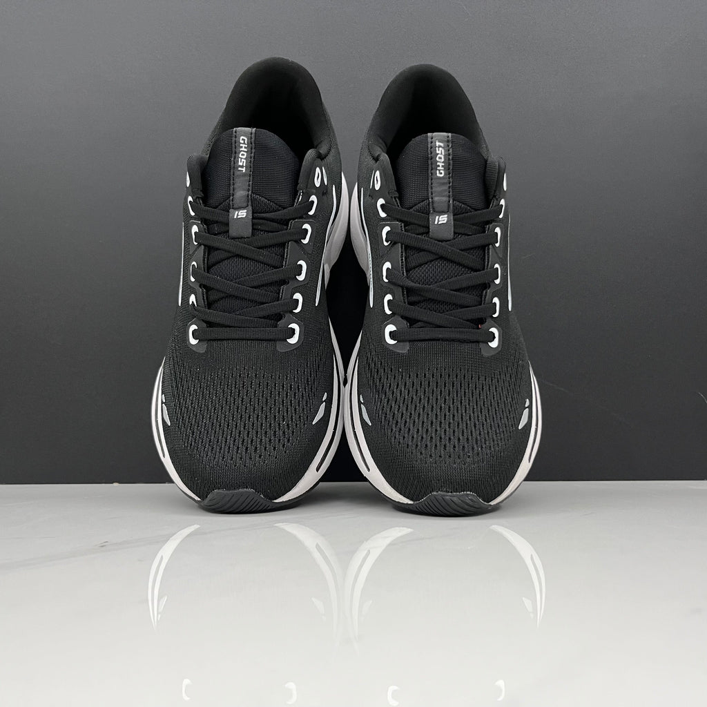 Brooks Ghost 15 Running Shoes, in Black and White - product image from the listing.