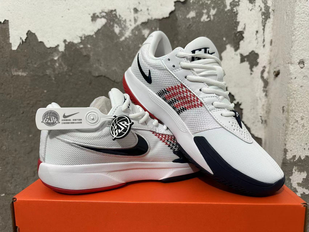 Nike Basketball Shoes in White Black Red - product image from the listing.