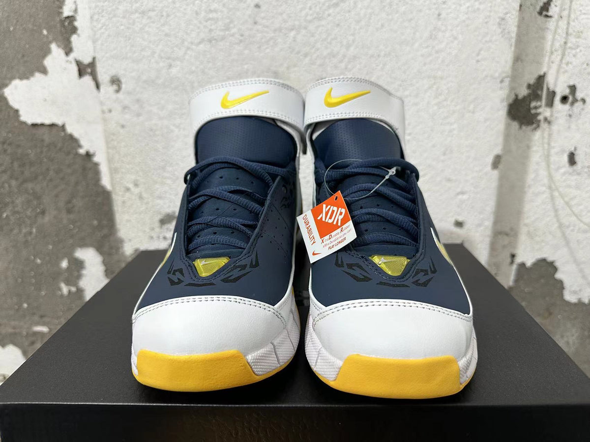 Nike Kobe 2K5 Basketball Shoes in Grey Blue Yellow - product image from the listing.
