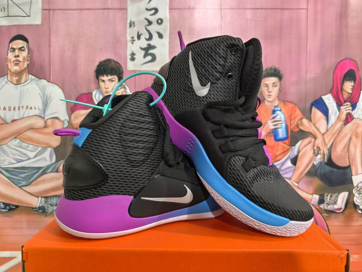 Nike Basketball Shoes in Black Purple Blue - product image from the listing.