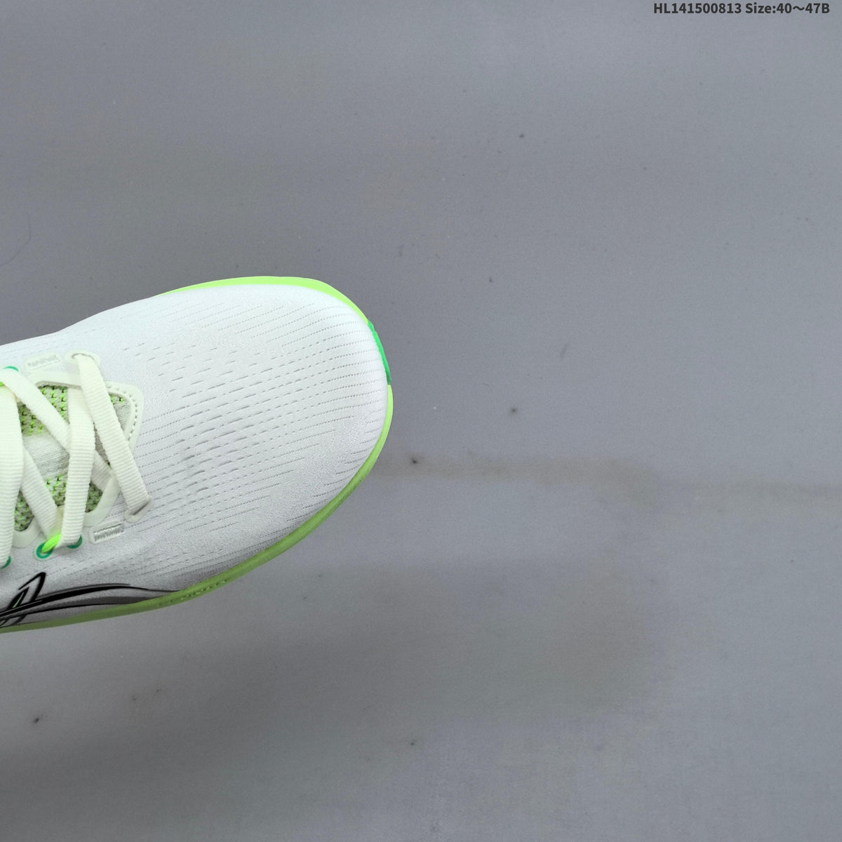 ASICS Gel-Nimbus 28 Running Shoes White Neon in Green - product image from the listing.
