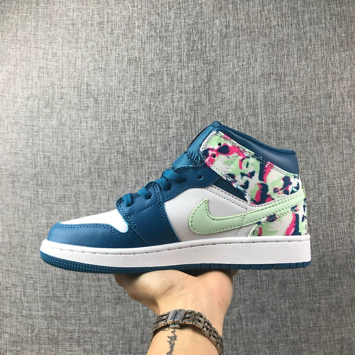 Air Jordan 1 Mid Hawaii High-Top Sneakers in Multicolor - product image from the listing.