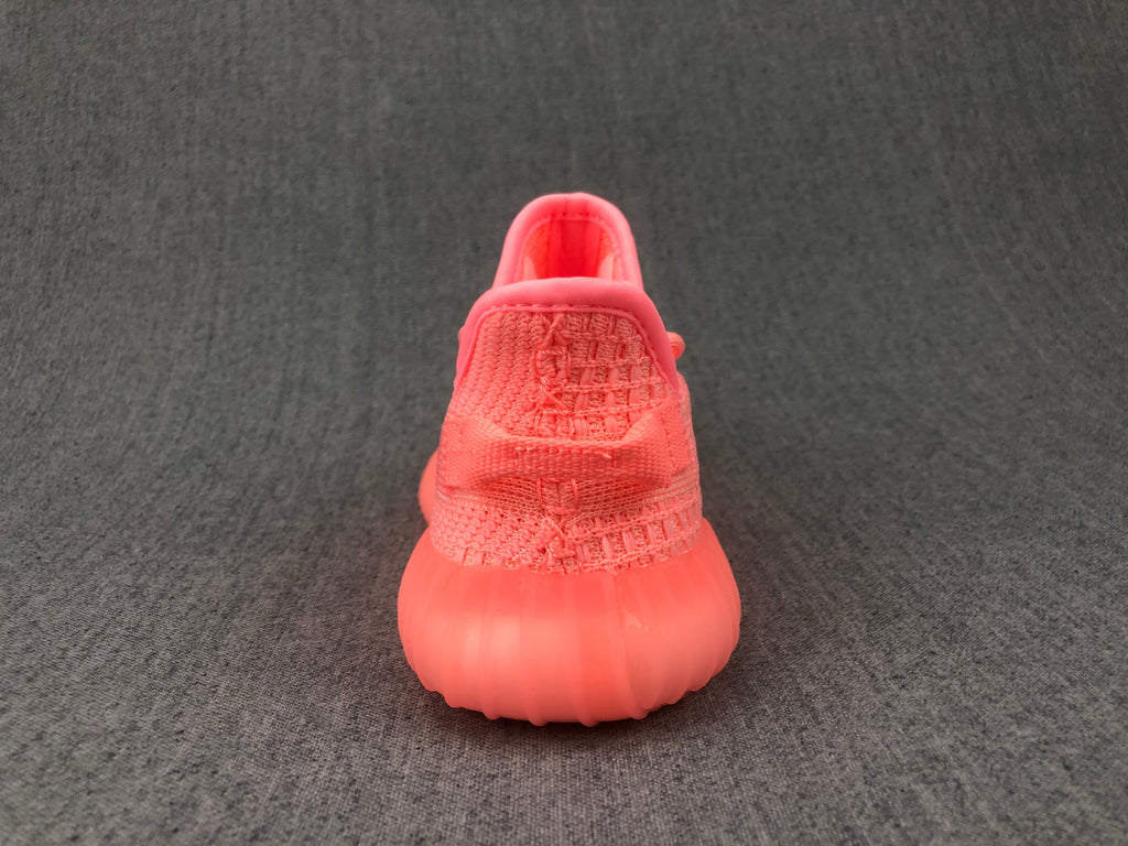 Bright Pink Adidas Yeezy 350 V2 Kids Sneakers - product image from the listing.