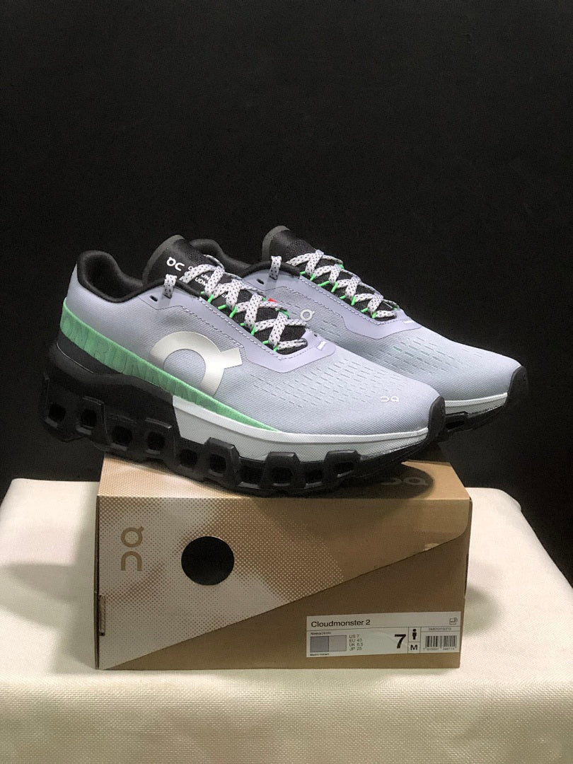 On Cloudmonster 2 Running Shoes in Ice Green - product image from the listing.