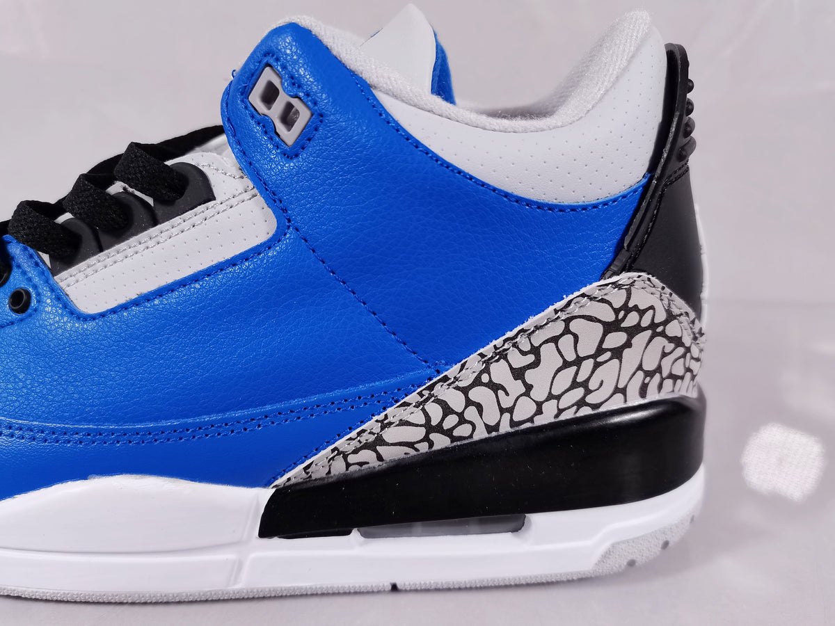 Air Jordan 3 Retro Blue Black Cement Sneakers - product image from the listing.