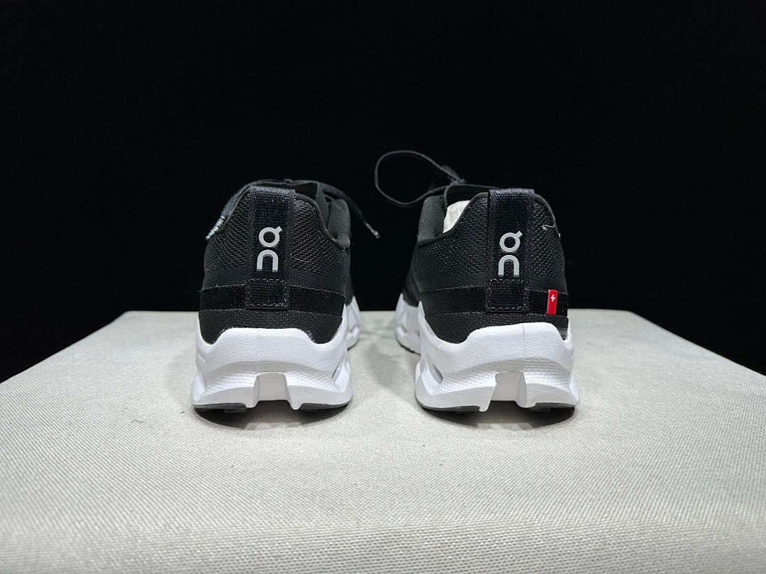 On Cloudsurfer Trail Trail Running Shoes in Black and White - product image from the listing.