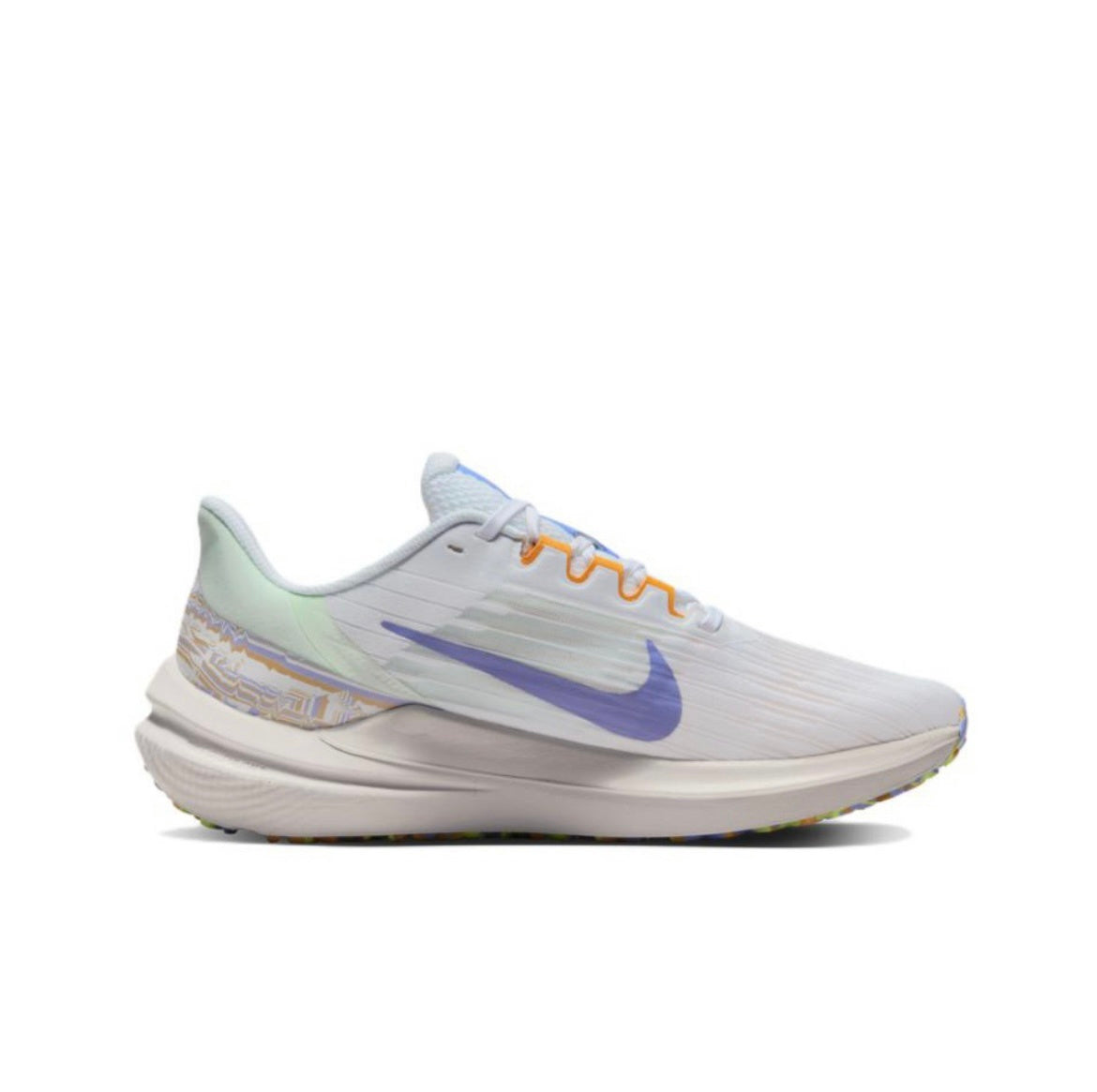 Nike Air Winflo 9 Running Shoes in White Blue DR8802-100 - product image from the listing.