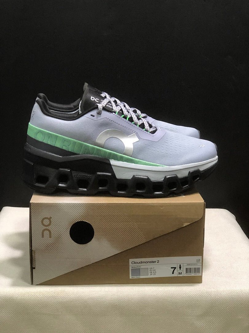 On Cloudmonster 2 Running Shoes in Ice Green - product image from the listing.