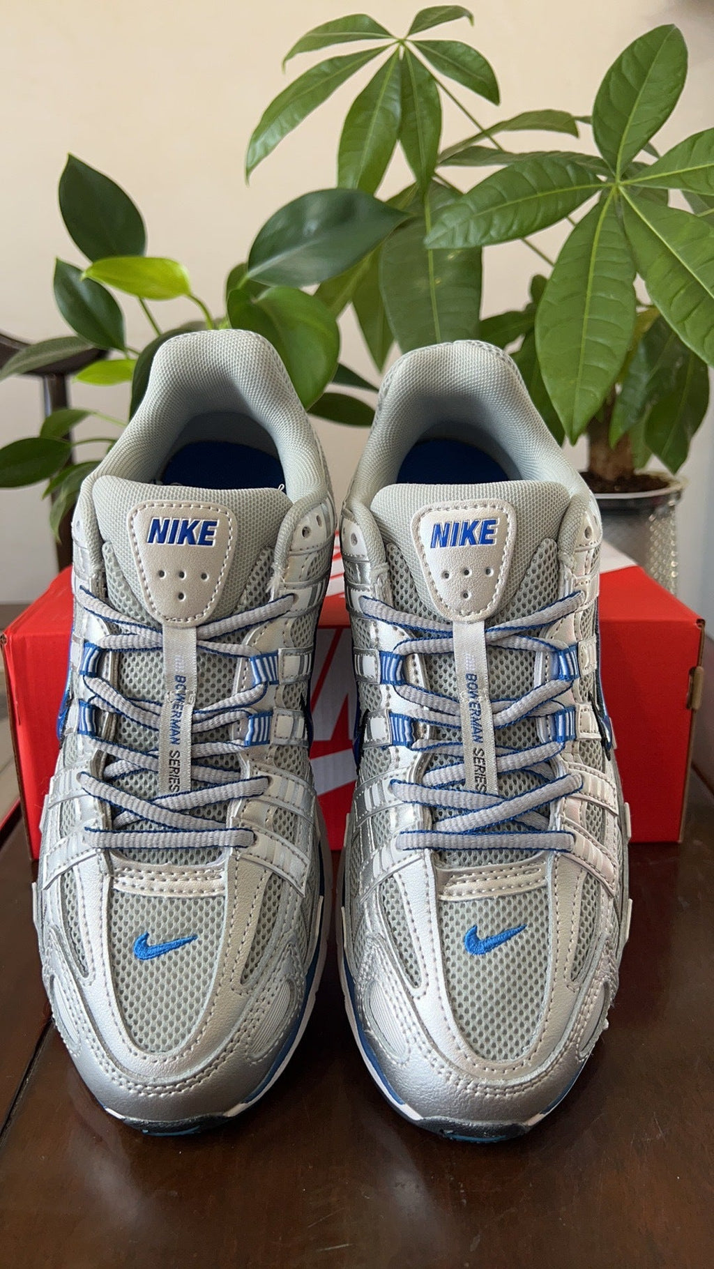 Nike P-6000 Sneakers in White Grey Blue BV1021-001 - product image from the listing.