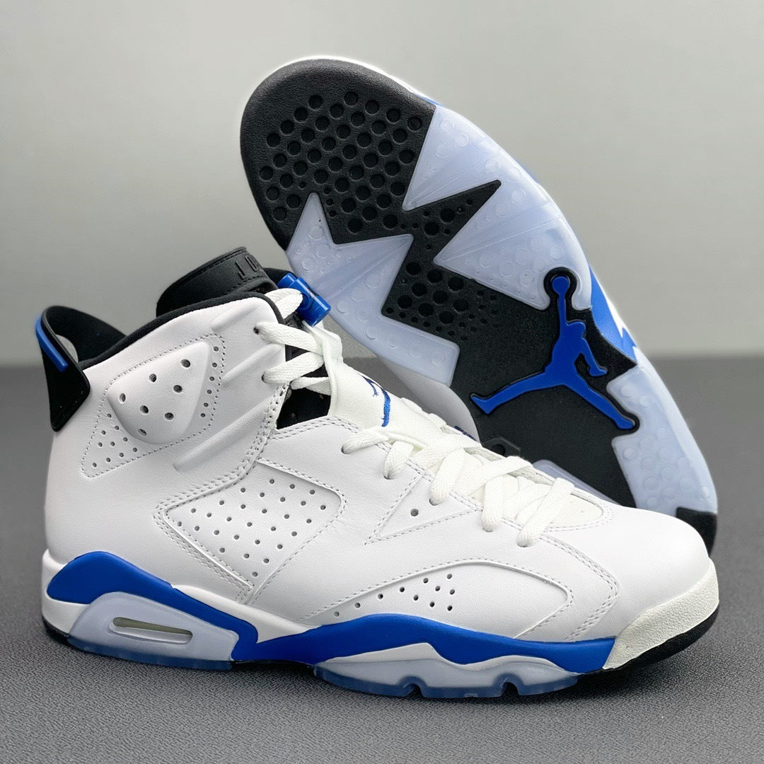 Air Jordan 6 Retro Sport Blue High-Top Sneakers - product image from the listing.