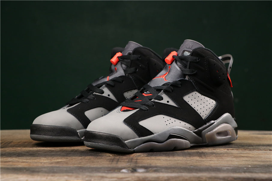 Air Jordan 6 Paris Sneakers in Black, in Grey and Bright Red - product image from the listing.