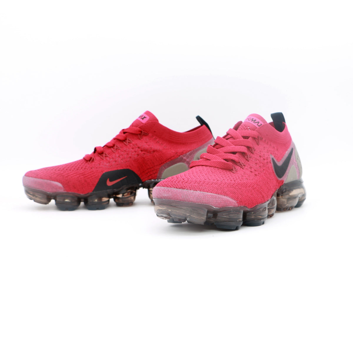 Nike Air VaporMax Red Flyknit Trainers - product image from the listing.