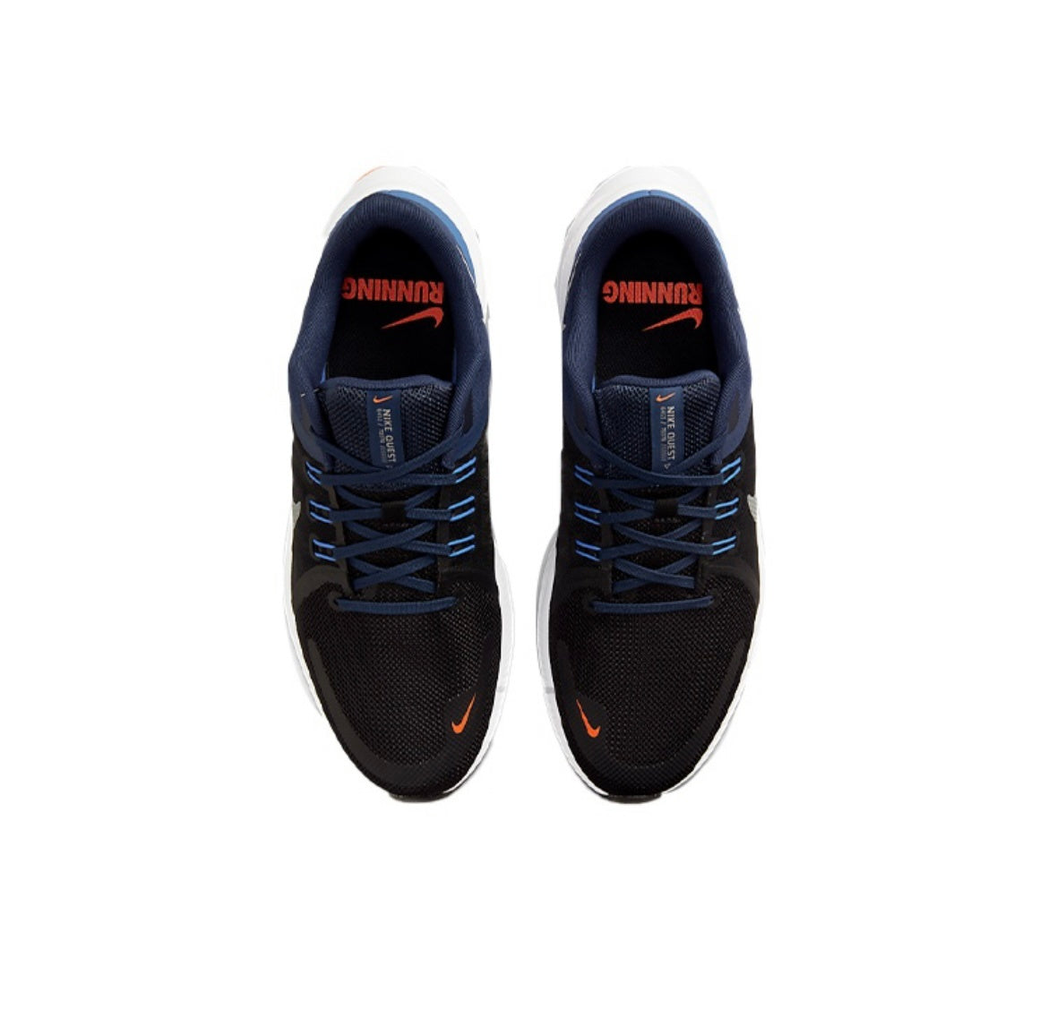 Nike Quest 4 Running Shoes in Black Blue DA1105-004 - product image from the listing.