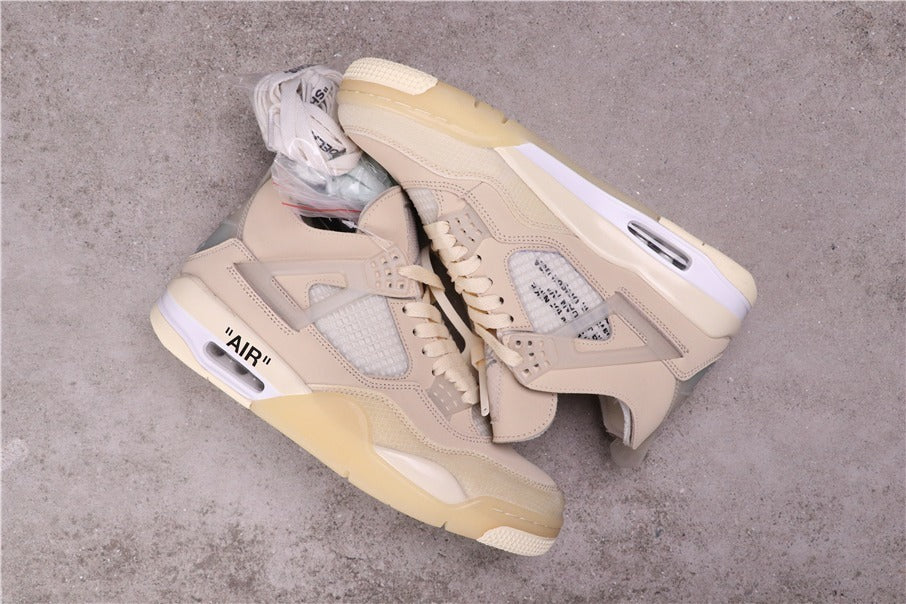 Air Jordan 4 Off-White Sail Sneakers CV9388-100 - product image from the listing.