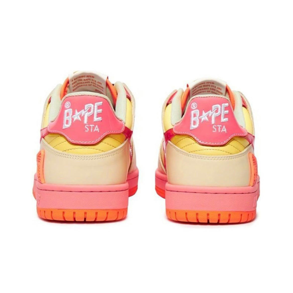 BAPE SK8 STA Low-Cut Sneakers in Orange Gradient - product image from the listing.