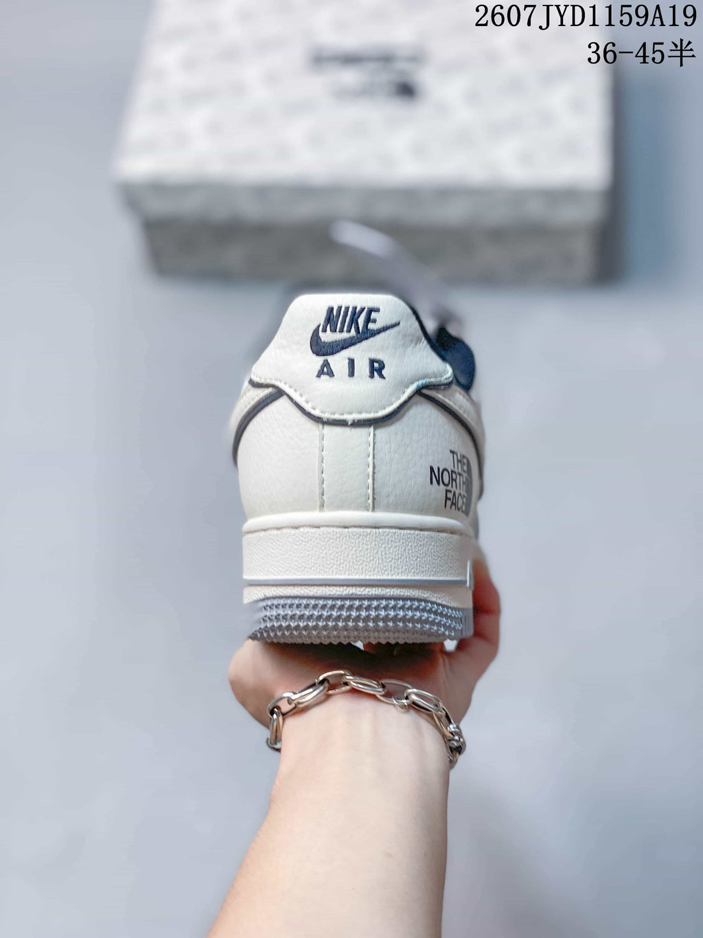 Nike Air Force 1 '07 Low Sneakers in White Gray 2607JYD1159A19 - product image from the listing.