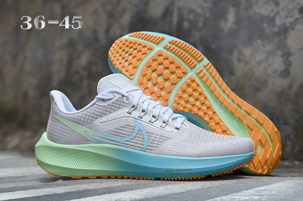Nike Road Running Shoes in Gray, in Mint Green and Orange - product image from the listing.