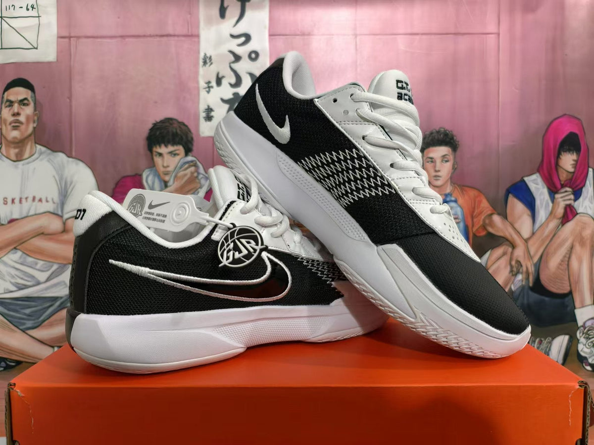 Nike GT Cut Academy Basketball Shoes, in Black and White - product image from the listing.