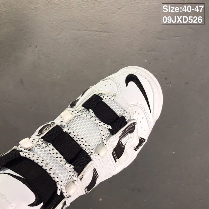 Nike Air More Uptempo Sneakers, in White and Black - product image from the listing.