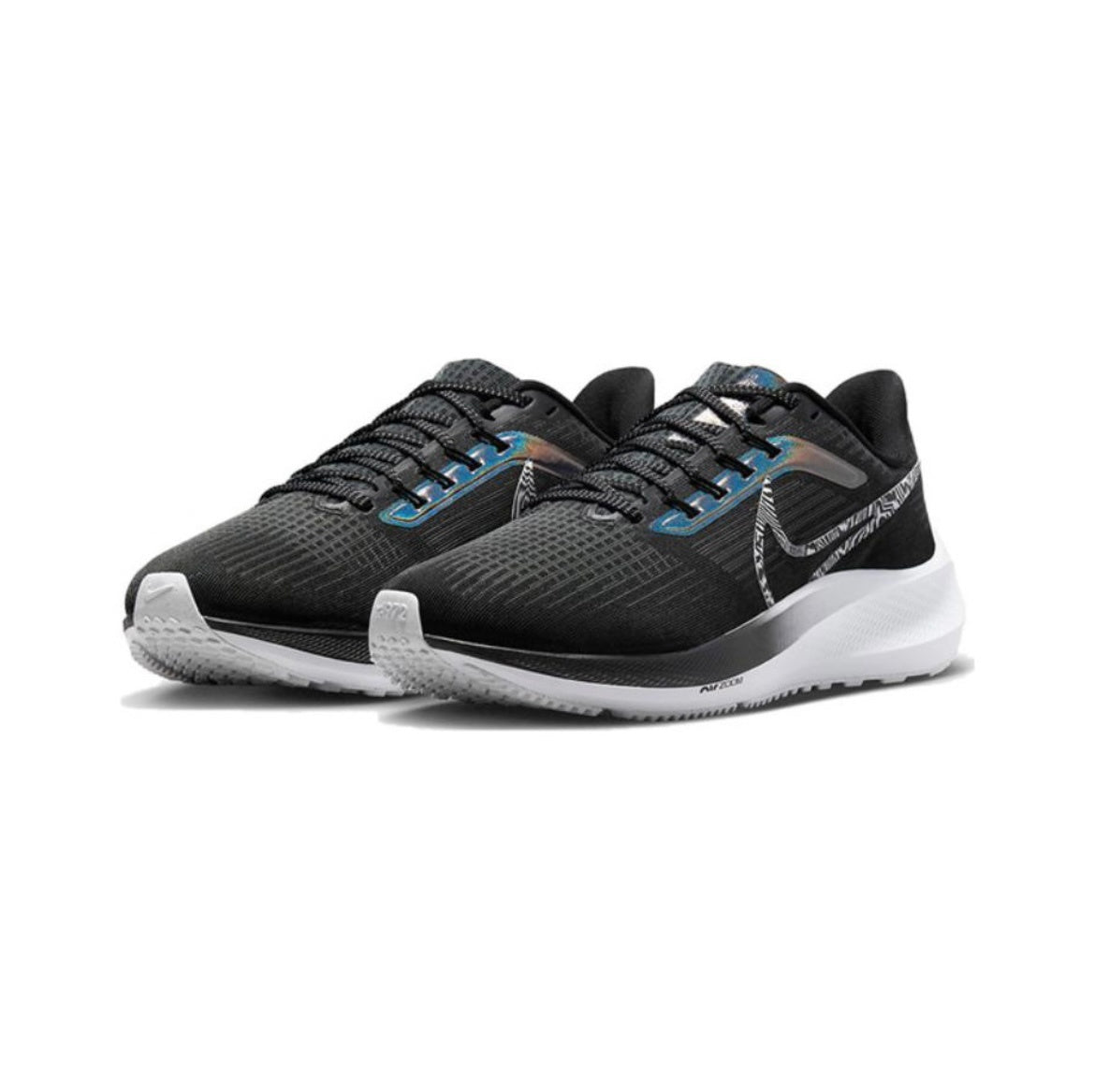 Nike Air Zoom Pegasus 39 Running Shoes in Black Silver DR9619-001 - product image from the listing.