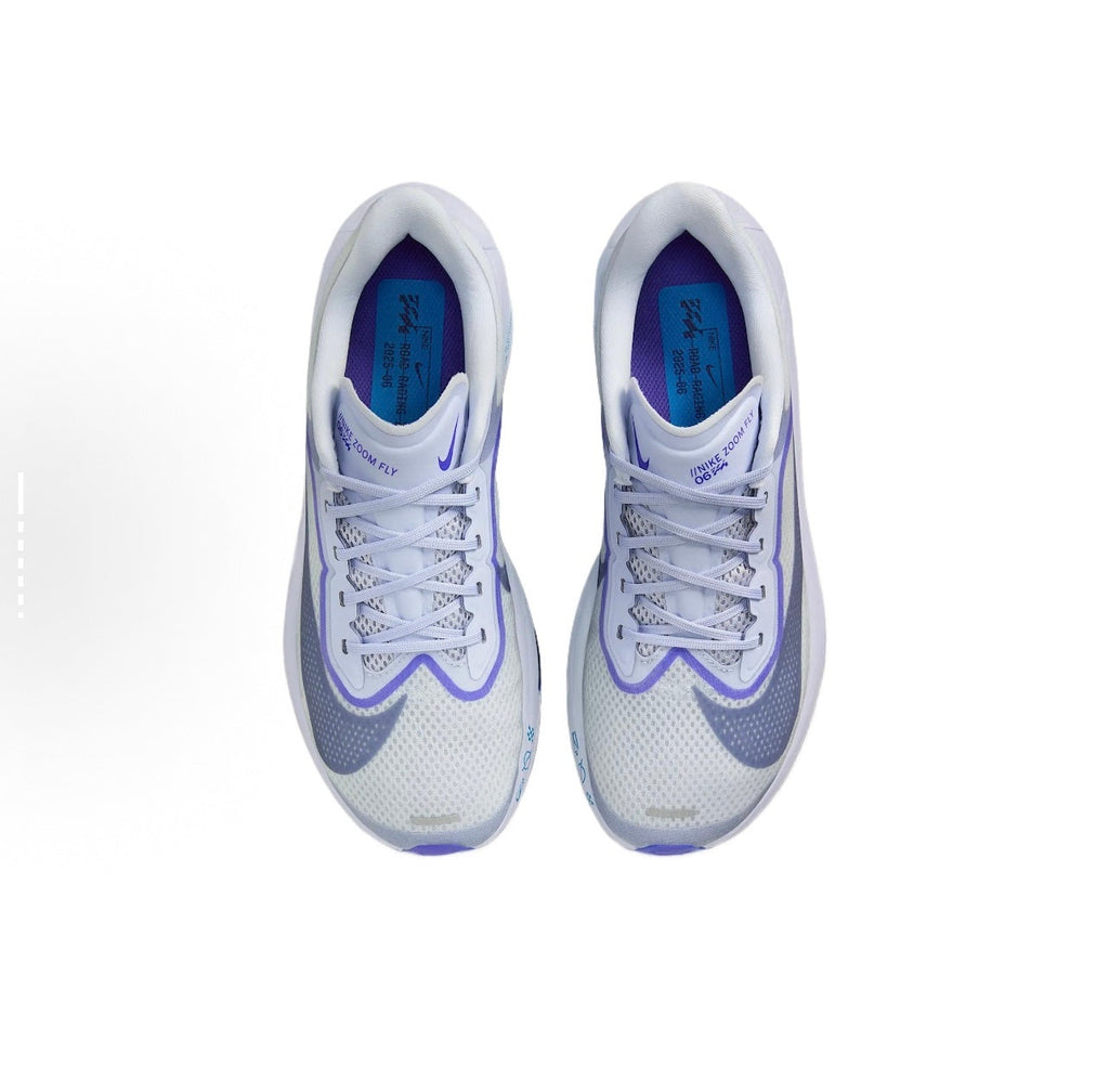 White and Purple Nike Zoom Fly Running Shoes - product image from the listing.
