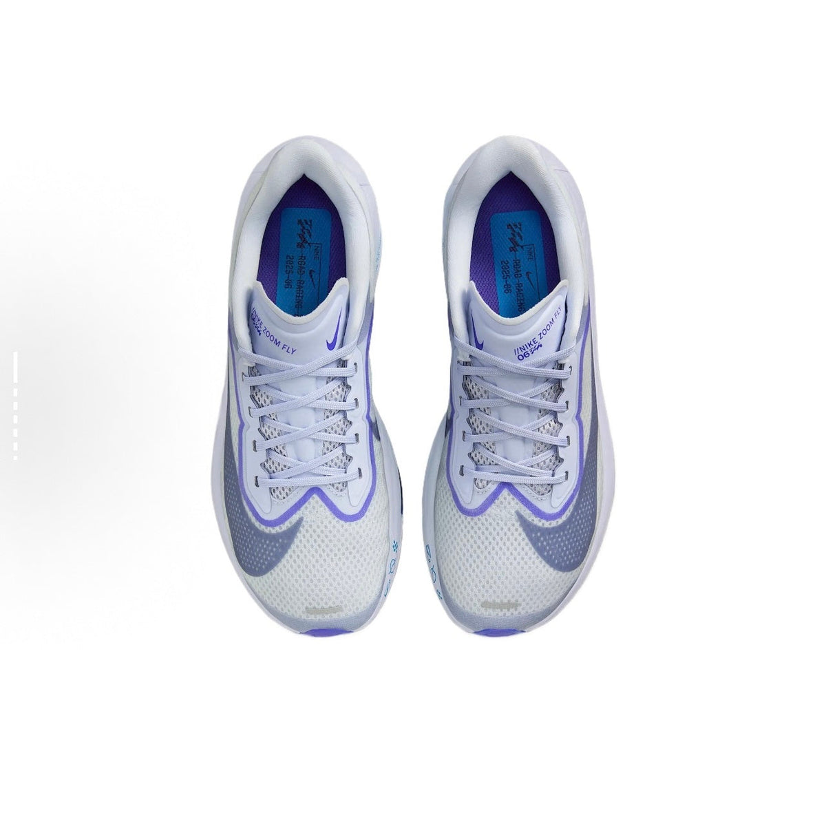 White and Purple Nike Zoom Fly Running Shoes - product image from the listing.