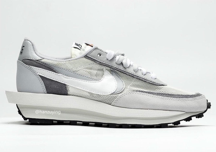 White and Grey Nike x sacai LDWaffle Sneakers BV0073-100 - product image from the listing.