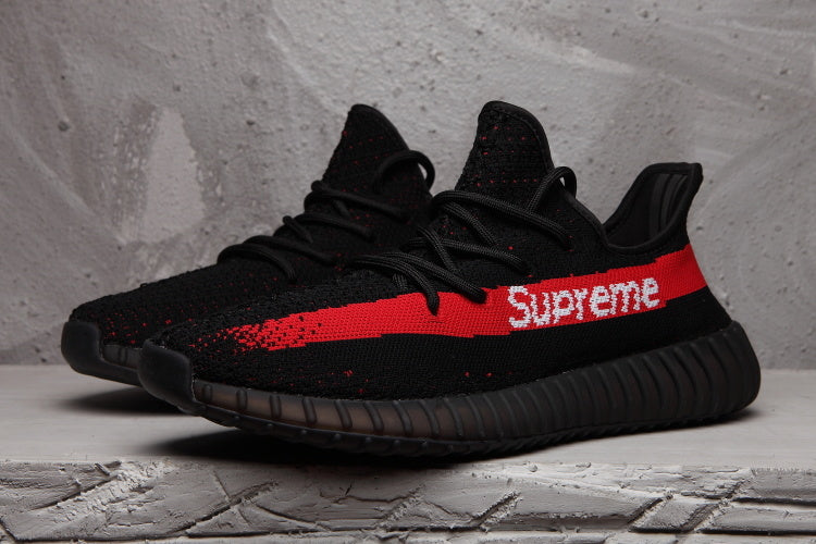 adidas Yeezy Boost 350 V2 Sneakers in Black Red - product image from the listing.