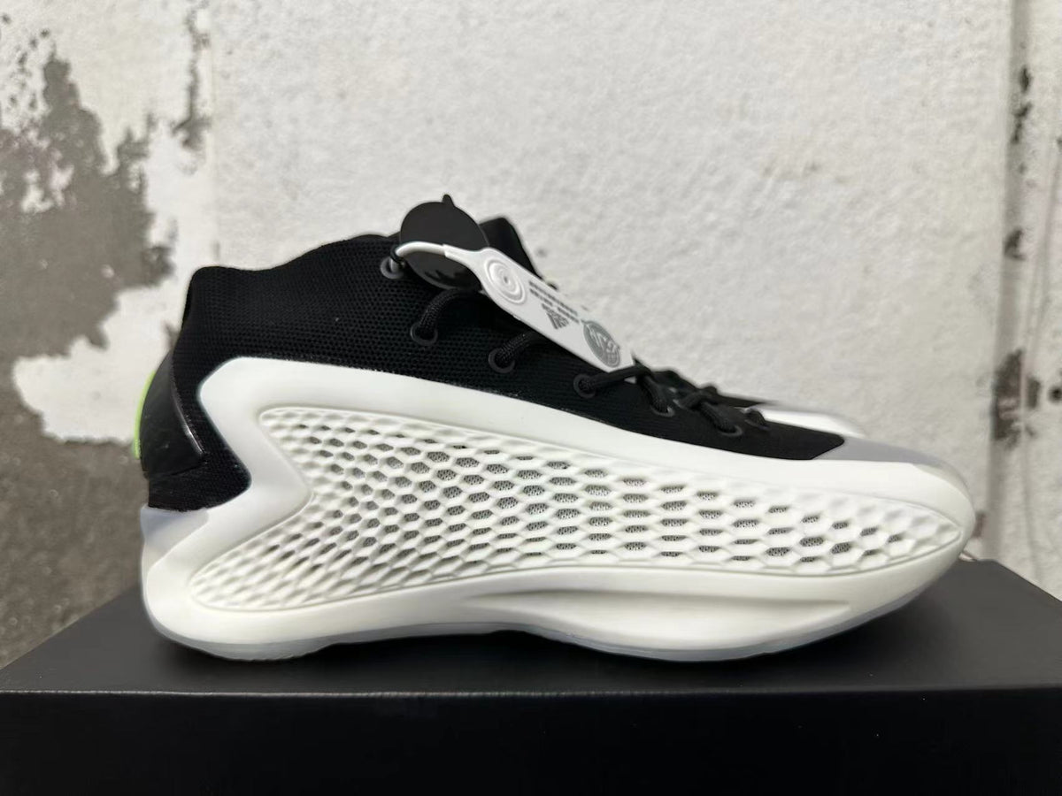 Adidas Basketball Sneakers in White, in Black and Lime - product image from the listing.