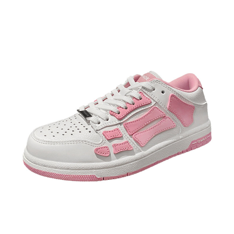 White and Pink Spade A Low-Cut Sneakers MFS003-109 - product image from the listing.