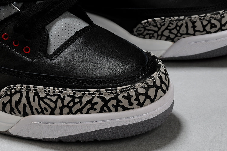 Air Jordan 3 Black Grey Red High-Top Sneakers - product image from the listing.