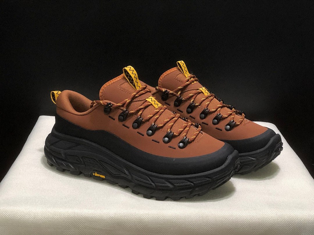 Brown and Black HOKA Tor Summit Hiking Shoes - product image from the listing.