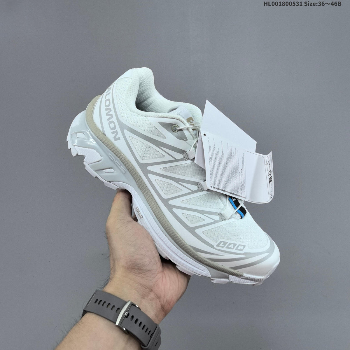 Salomon XT-6 Low-Top Trail Sneakers in White - product image from the listing.