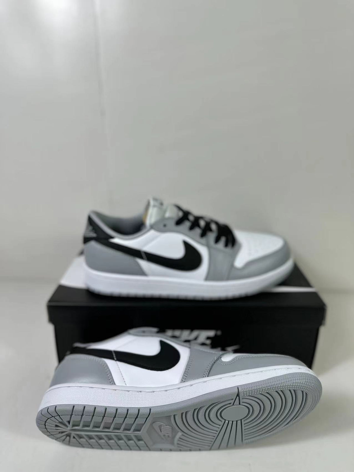 Air Jordan 1 Low OG Barons Sneakers Black Grey CZ0790-110 - product image from the listing.