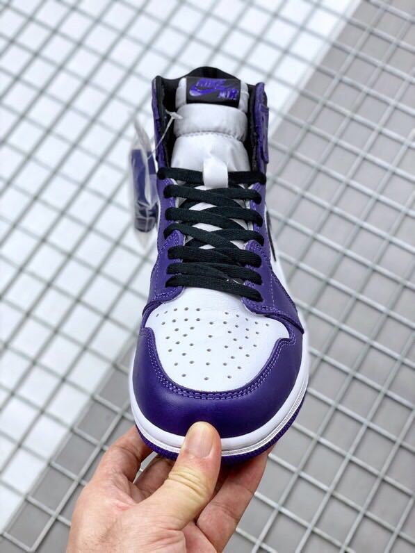Air Jordan 1 High OG Court Sneakers in Purple 555088-500 - product image from the listing.