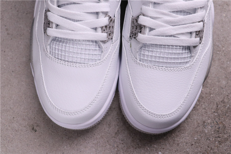 Air Jordan 4 CT8527-100 White Gray Speckled Sneakers - product image from the listing.