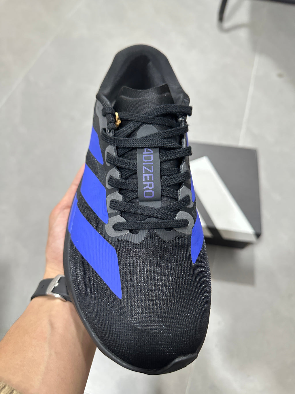 Adidas Lightstrike Pro Running Shoes in Black Blue JS4496 - product image from the listing.