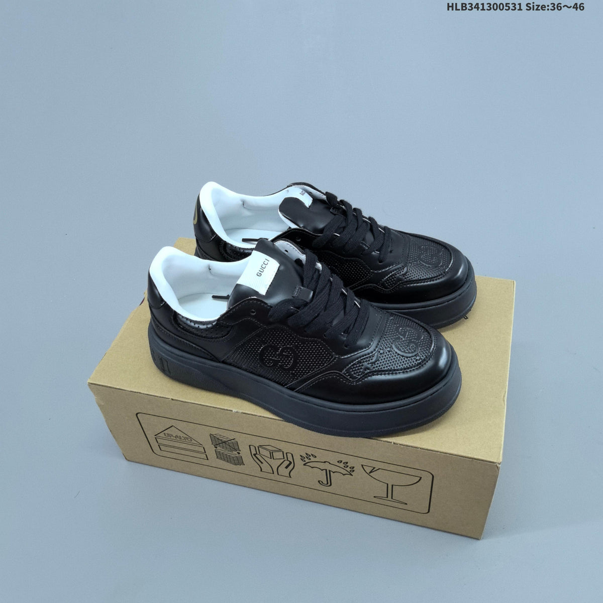 Gucci Chunky B Low-Cut Sneakers, Style 675619 5ZXCO 9580 - product image from the listing.