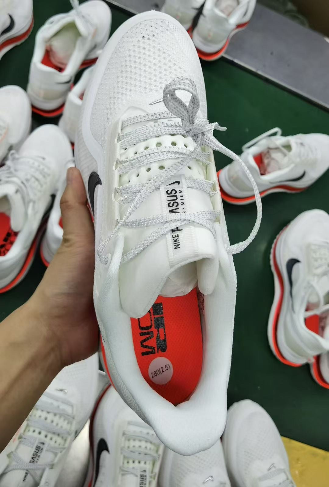 Nike Pegasus Premium Running Shoes in White Red HQ2592-101 - product image from the listing.