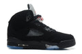 Air Jordan 5 Retro Black and Silver High-Top Sneakers - product image from the listing.