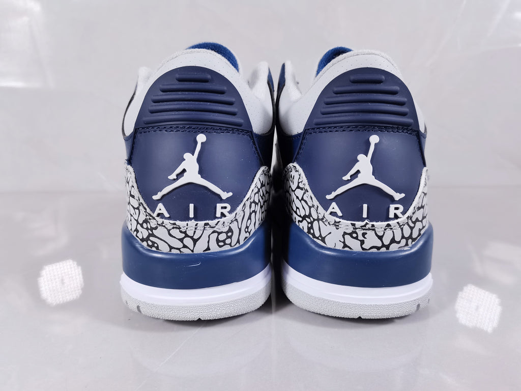Air Jordan 3 Retro Sneakers in Blue and Grey - product image from the listing.