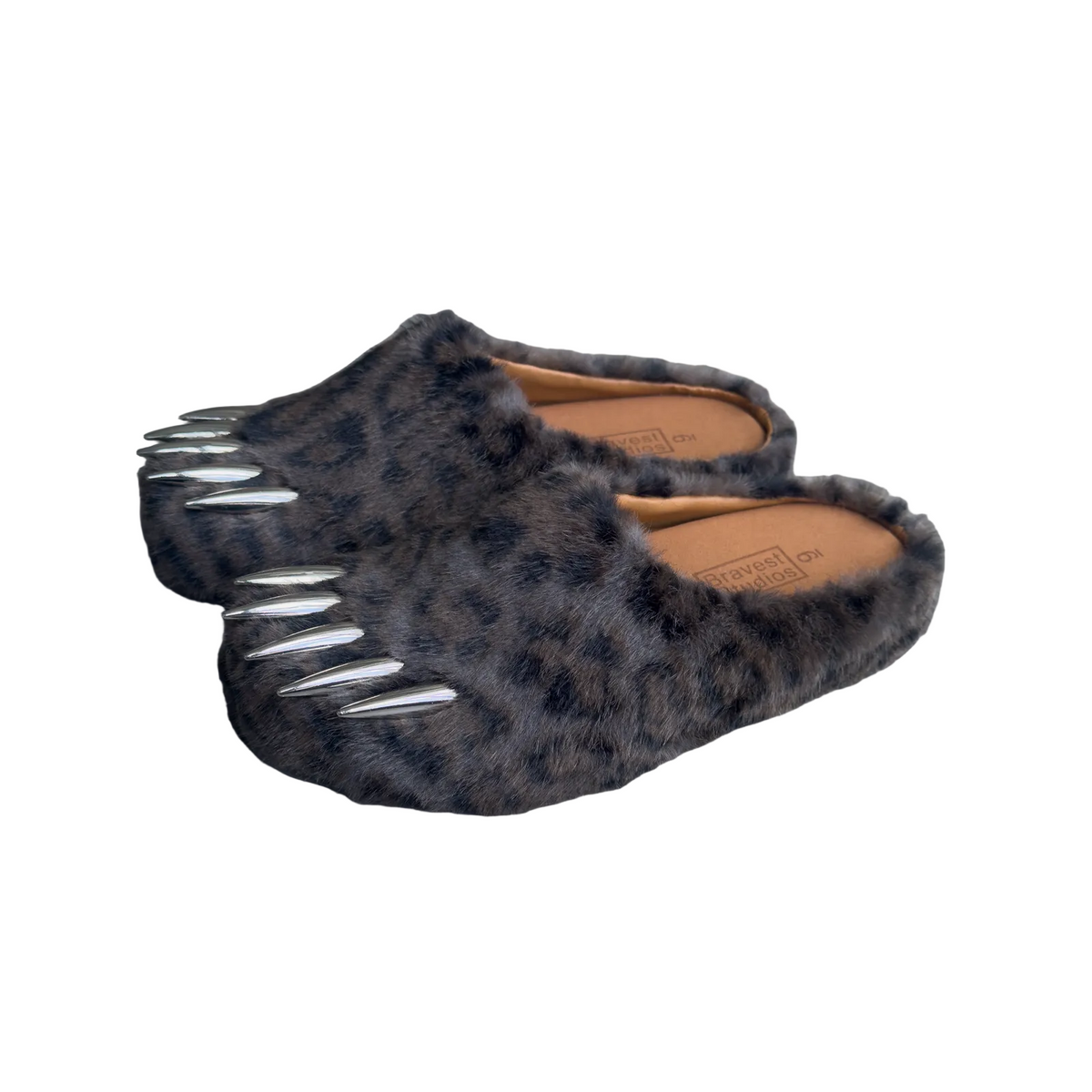 Bravest Bear Claw Dark Leopard Mules - product image from the listing.