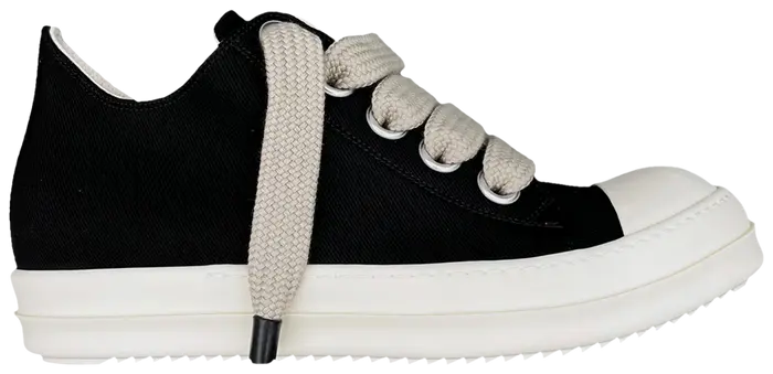 Dark Shadow Jumbo Lace Black Low Top by Rick Owens - product image from the listing.