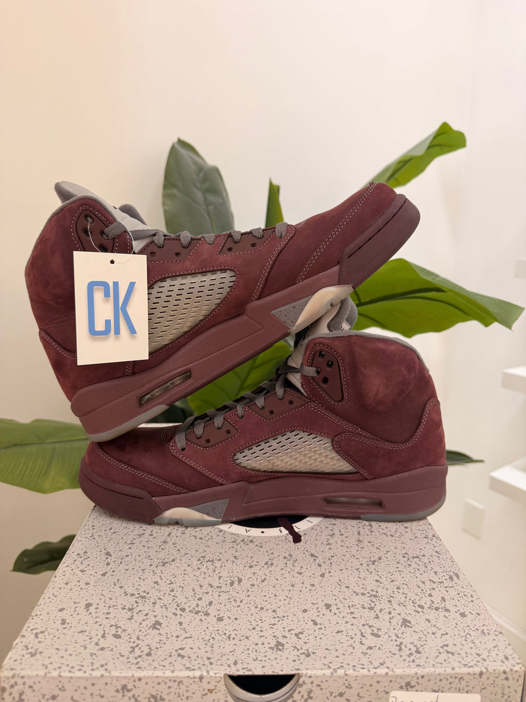 Jordan 5 - Burgundy - product photo shown in the listing for this item.
