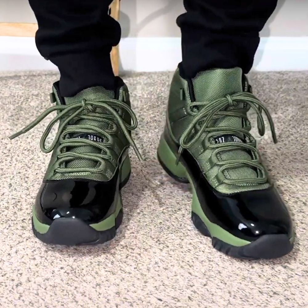 Air Jordan 11 Retro Army in Green - product image from the listing.